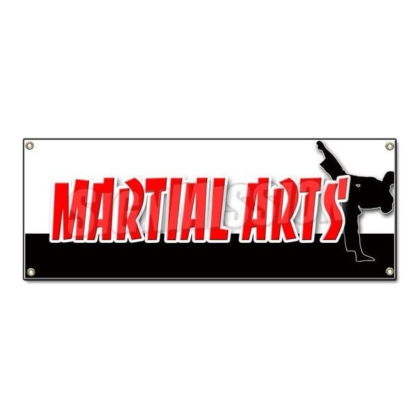 Signmission MARTIAL ARTS BANNER SIGN jiu-jitsu karate kung fu taekwondo judo school lessons B-Martial Arts - main